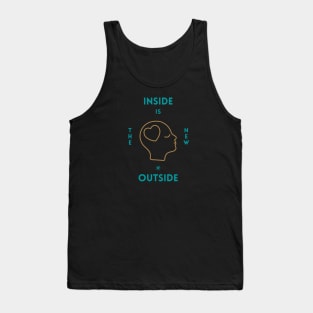 Unisex Inside Is The New Outside Graphic T-shirt - Spiritual Growth Yoga Meditation Zen Mind Consciousness Level Tank Top